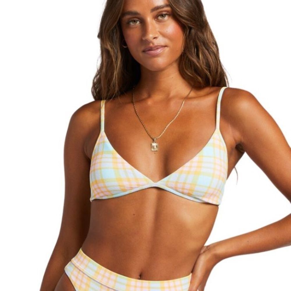 Billabong CHECK PLEASE CHARLIE TRIANGLE BIKINI TOP Size Large